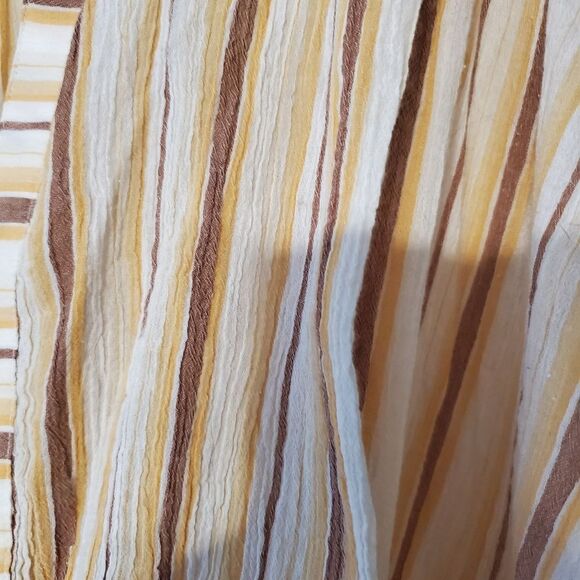 ANTHROPOLOGIE Striped Gauzy Blouse Tie Front Back Smock Hem Oversized Size XS - Picture 3 of 4